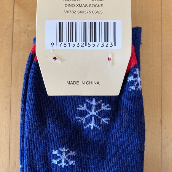 Holiday Socks- Dino Christmas Socks - Picture 4 of 5